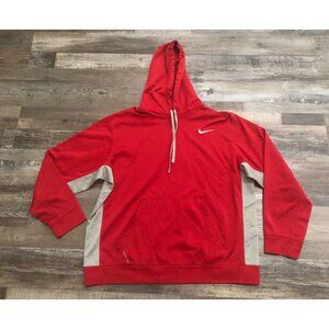 Nike Therma Fit Mens 2XL Red & Gray Hoodie Pullover Sweatshirt
